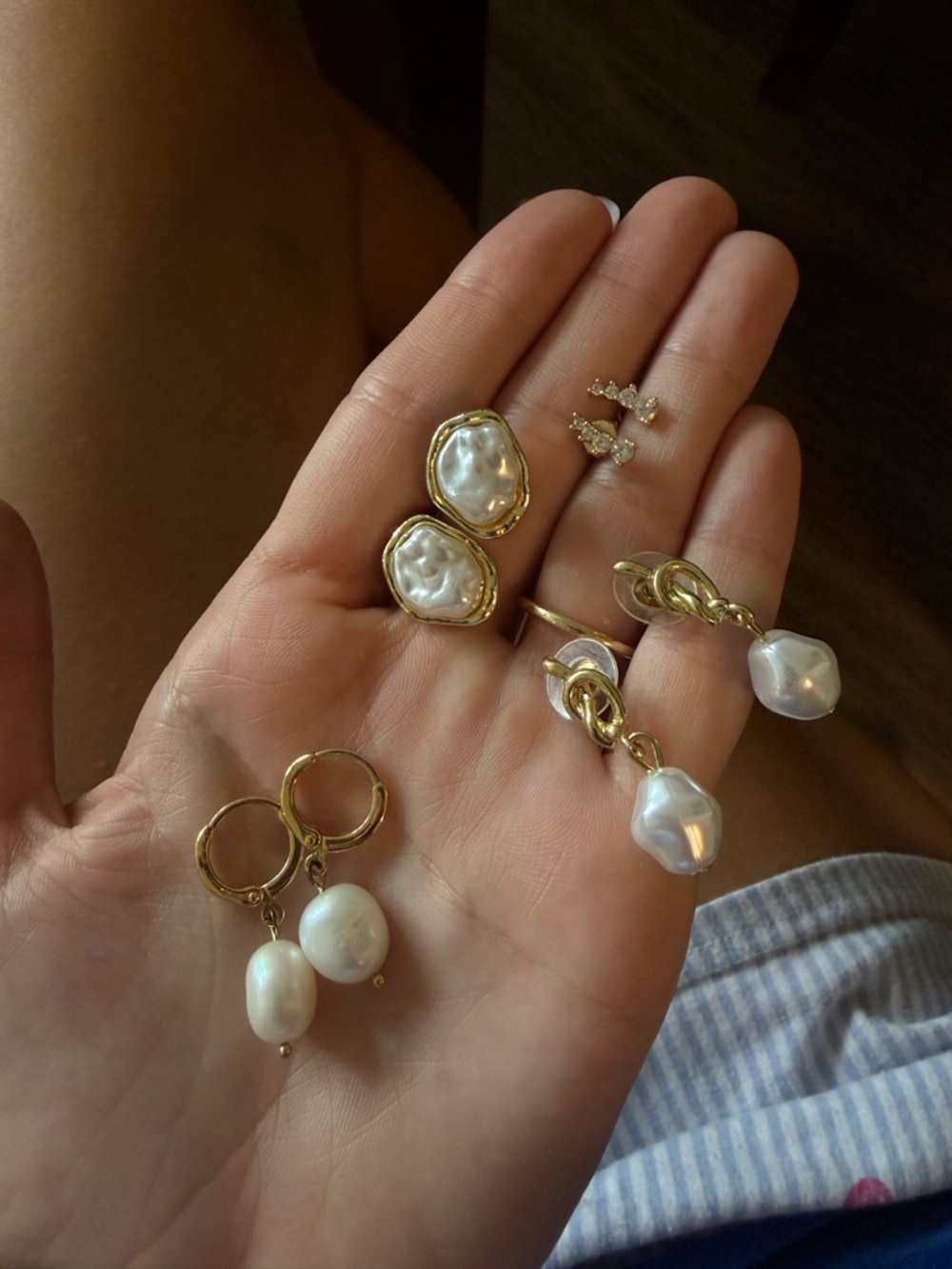 Gold and Pearl Drop Earrings - Elegant White Pearl Jewelry